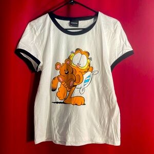 DUMBGOOD Garfield and Pookie ringer tee NWOT